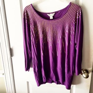 🔥 Christopher & Banks 🔥 NWOT purple and gold top